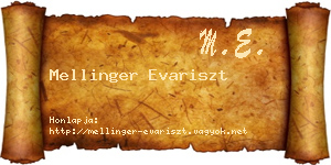 Mellinger Evariszt névjegykártya